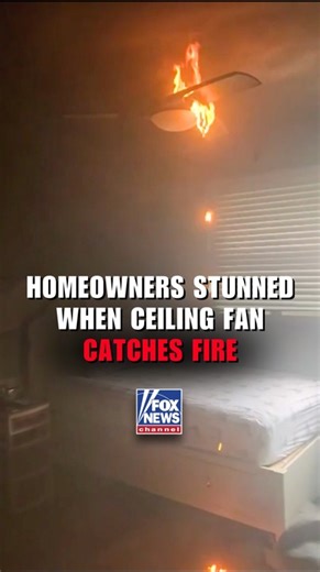 WATCH: A bedroom ceiling fan catches fire in a New Jersey home, dripping flames onto the floor. "This changed my life," the homeowner said. "I feel passionate now about the importance of fire safety." | Fox News