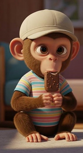 cute monkey Eats Ice Cream & Makes Funny Faces That Melt Hearts #cute #monkey #icecream