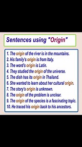Learn English sentences using the word "Origin" Learn English sentences #englishsentences #dailyenglish #vocabulary #English #learnenglish #englishlanguage #englishvocabulary #englishlearning #englishteacher #englishtips | English Learning