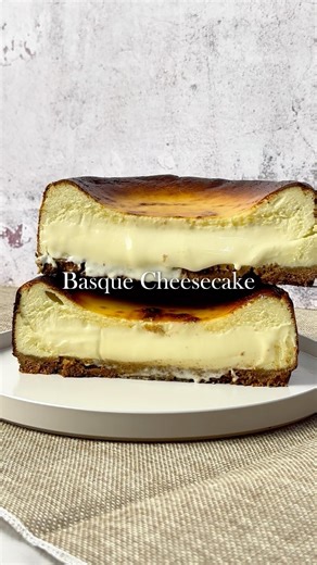 Basque Cheesecake ✨🧀 #basque #basquecheesecake #cheesecake #baking