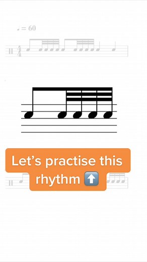 Another thirty-second note rhythm. AKA demisemiquavers. Practise sight reading rhythms using this exercise. 🥁🎵 #musiciansoftiktok #rhythmreading #sightreading #sightreadingchallenge #musicianchallenge #rhythmchallenge