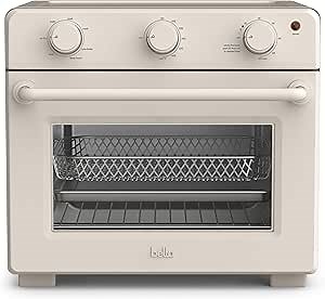 bella Air Fry Toaster Oven, 7 Preset Cooking Options, Dishwasher-Safe EverGood Coated Trays Included, 60-Minute Auto Shutoff w Audible Timer, Power Indicator Light, 1700 Watt, Oatmilk