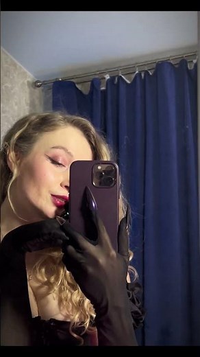 Pink Stockings Black Heels Mirror Tease