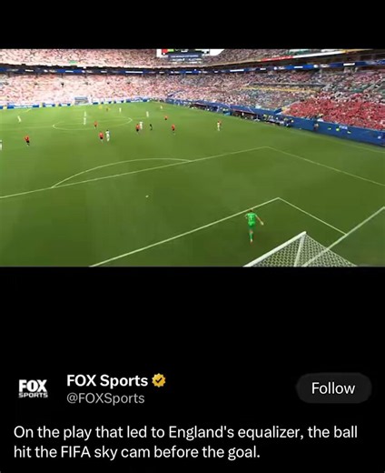 For the benefit of those who haven’t seen the review of the ball hitting the camera cable before England’s equaliser on Fox Sports…