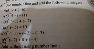 Use number line and add the following integers:(a) 9   ( - 6 )... | Filo