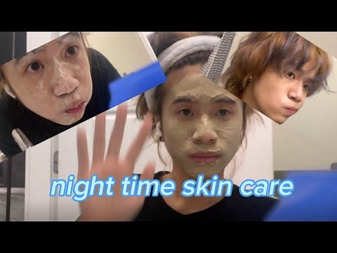 Night skincare routine asmr vlog