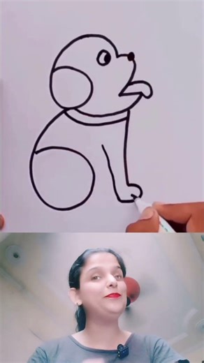 How to draw cute dog with numbers