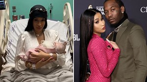 Cardi B gives birth to third child and shares adorable first pics amid split
