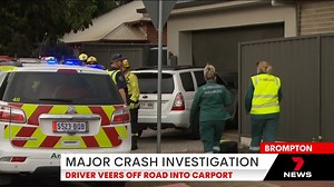 A 35-year-old driver has been rushed to hospital after his Subaru crashed into a carport at Brompton. Download the 7NEWS app: https://7news.link/7NEWSapp #7NEWS | 7NEWS Adelaide