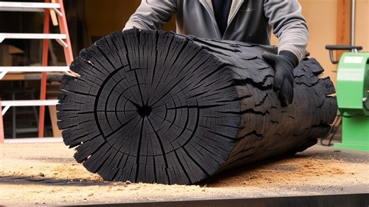 The Mysterious Burn Logs !! Very Few People Dare To Use This Type Of Wood To Make A Dining Table! | Wood Craft