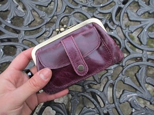 Purple Leather Kiss-lock Clasp Coin Purse - 'amy' Vintage Style - Etsy