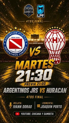 DONDE VER 📺🇦🇷⚽️ ARGENTINOS JRS HURACAN EN VIVO LPF 4TOS DE FINAL APERTURA RELATO EN VIVO DONDE VER