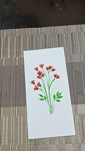 Easy Flower Painting for Beginners# Simple One Stroke Red Flower Art#DIY Greeting Card Design