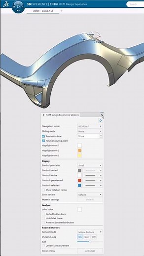 Robot options in CATIA ICEM Design Experience
