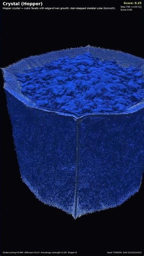 Crystal (Hopper) — 3D Cellular Automata #Shorts
