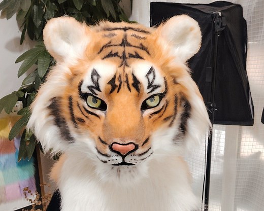 Realistic Tiger Fursuit Head: Big Cat Cosplay, Skull Base - Etsy