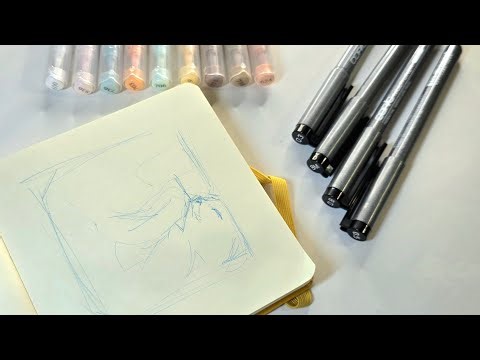 Let's draw a white cat in a box and talk! Using acrylic markers