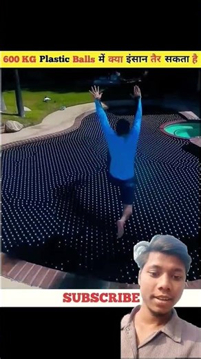 Can a human float in 600 kg of plastic balls ?🎱🤯#water​ #pool​ #amazing​ #shorts​ #experiements​