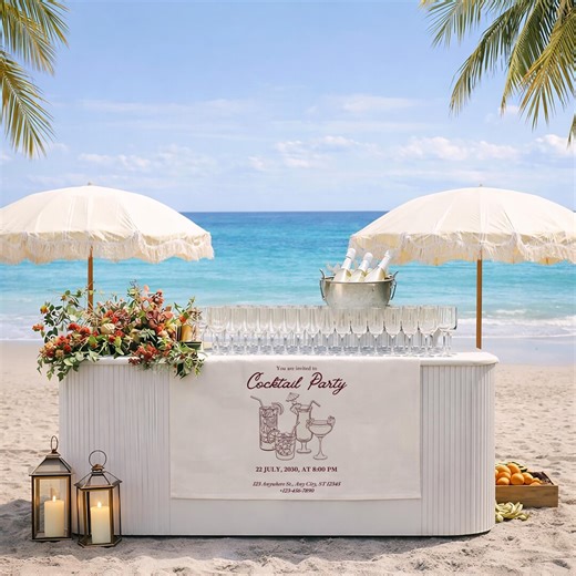 Personalized Cocktail Party Table Runner, Beach Wedding Decor - Etsy