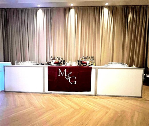 Monogram Satin Wedding Bar Sign - Etsy