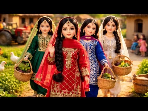 ✨Miniature Doll Saag Cooking ASMR|Miniature Indian Village Tiny Kitchen Story of Four Doll Friends