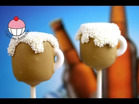 Make Mini Beer Mug Cake Pops! Beer-Cakes! A Cupcake Addiction How To Tutorial
