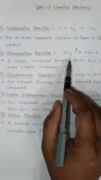 Types of Chemical Reactions🔥🔥🔥 Class10th Science