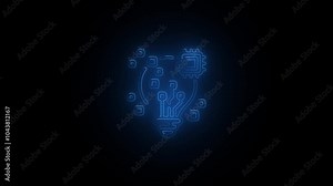 Light bulb with Gear Inside icon animation. Simple and creative Business Idea concept. new idea and setting icon .