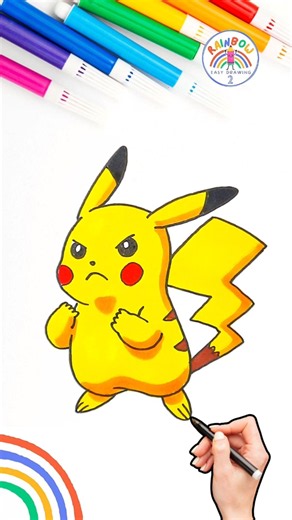 How to Draw Pikachu | Drawing of Angry Pikachu Wow 🌈😠 #drawing #shorts #pikachu #angry