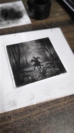 Charcoal Painting 🎨🖌️ #art #charcoalart #charcoaldrawing #drawing #tutorial #trending