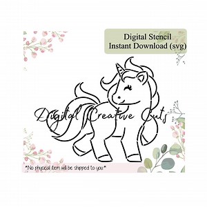 Unicorn PYO Cookie Stencil Digital Download SVG Cutting File Personal Use Only. - Etsy