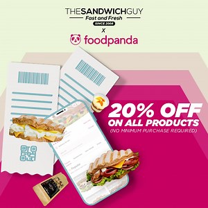 4.4K views | The Sandwich Guy is 20% off on FoodPanda with no minimum purchase required! 朗 Yes, you've read it right!!  What are you waiting for?  Order now!  #TheSandwichGuy #fastandfresh #TSGxFP | The Sandwich Guy | Facebook