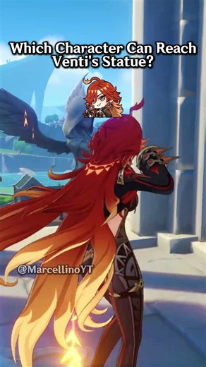Which character can reach Venti's statue? 🤔 #genshinimpact