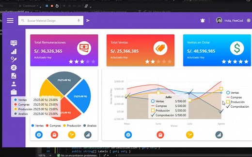 C# WPF UI Design Dashboard _ Visual Studio