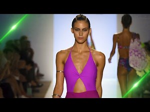 Swimsuit fashion show. Models on the catwalk Uncensored naked fashion event