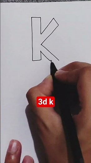 3d k |how to make 3D k drawing|easy 3D drawing #shortvideo #3d