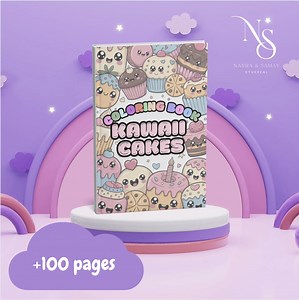 Kawaii Cakes Coloring Book | Printable 100  Cute Cake Designs PDF & Editable Canvas | Adorable Cakes to Color, Creative Gift - Etsy Canada