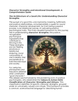 Character Strength in Character Education Worksheet Classwork, Homework