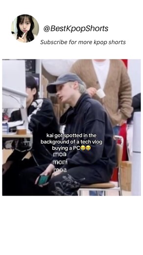 Kai got spotted in the background of linus tech tips vlog buying a pc #kpop #kpopshorts
