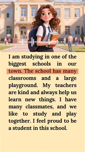 Studying in one of the biggest schools in our town - English Listening for beginners 🗣📖 #school #englishlanguage #learnenglish | English for kids
