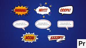 Animated Comic Book Speech Bubbles and Action Text