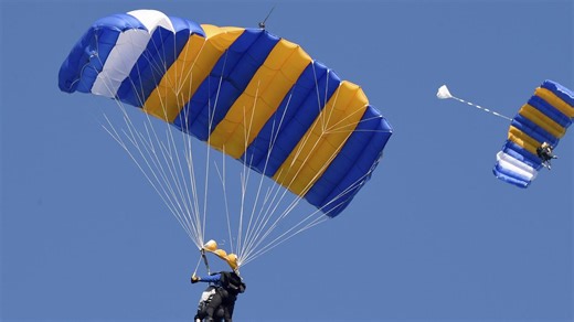 Skydiver flown to hospital after crashing onto showgrounds roof
