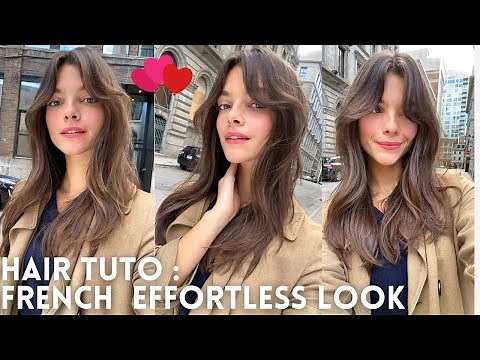 FRENCH HAIRSTYLE TUTORIAL: how to style your bangs at home | Effortless parisian look 💫