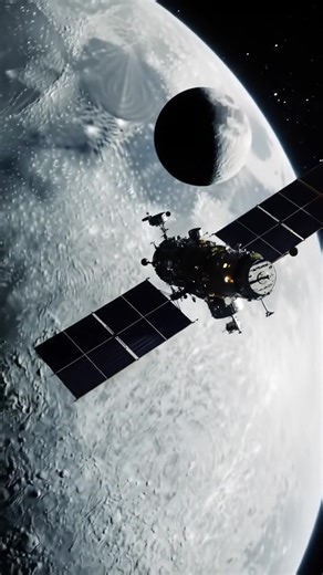 A massive 20x larger satellite drifts through the silence of outer space 🌌 — revealing a breathtaking view of the Moon appearing tiny in the distance. This stunning 4K cinematic scene captures the scale and beauty of futuristic space technology orbiting across the stars. Watch as the colossal satellite glides past the glowing Moon, surrounded by cosmic light and calm piano ambience. 🎵 Perfect for space lovers, sci-fi fans, and astronomy enthusiasts who love visual space journeys and realistic 