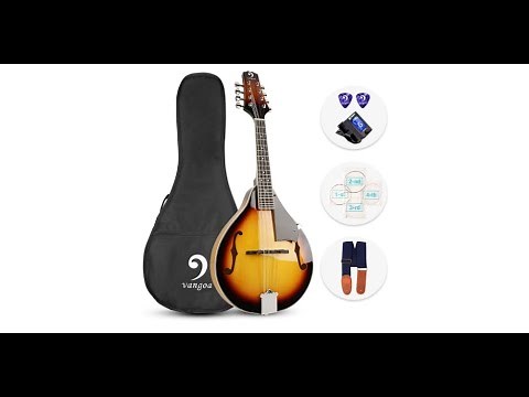 Vangoa A Style Mandolin Musical Instrument Sunburst, 8 String Acoustic Mandolin with Tuner -Overview