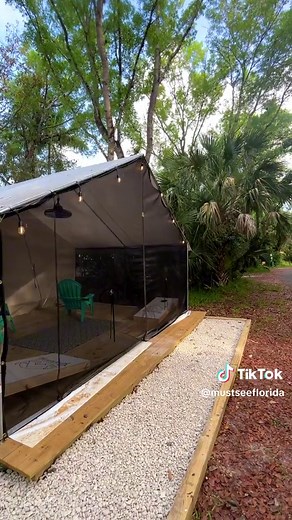 Camping just got so much easier in Florida! Who would take you with you on this unique adventure? 🌴⛺️ Have you ever heard of #glamping? In Southwest Florida, there are now 3 different state parks that have beautiful glampsites all with safari-style tents, a fridge, comfortable beds, and air conditioning to keep you cool out in that Florida heat thanks to @Timberline Glamping Company. Below are the 3 locations 👇🏼 📍 @timberlinesarasota | Oscar Scherer State Park 📍 @timberlinefortmyers | Kores