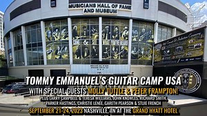 Last call to register for Tommy Emmanuel's Gutiar Camp Nashville Skyline 2023!! This experience is not one you want to miss. There are four days filled with guitar instruction, fellowship, tours, concerts and a show by Tommy at the historical Ryman Auditorium. This camp is for ALL ages and skill levels! Click the link below for more information!!! https://tommyemmanuelguitarcampusa.com/ | Tommy Emmanuel