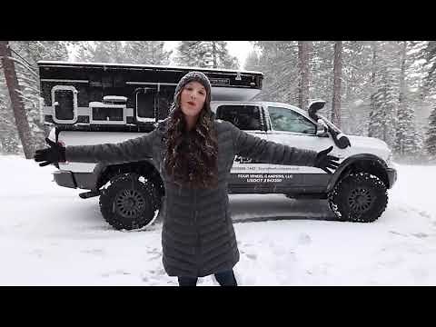 Winter Storm Camping in a Four Wheel Pop up Truck Camper