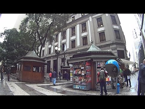 Walking on the pedestrian streets of Brazil - Sao Paulo City