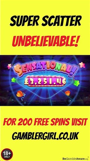 💥SUGAR RUSH SUPER SCATTER UNBELIEVABLE!💥 #ad #casino #slots